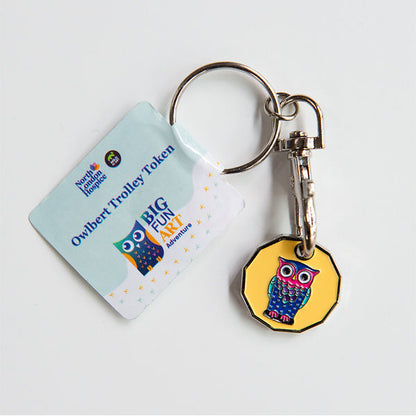 Owlbert Trolley Token Keyring