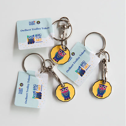 Owlbert Trolley Token Keyring