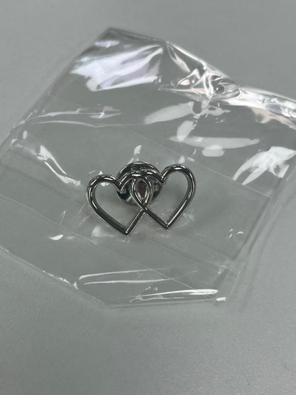 Silver Hearts Pin Badge