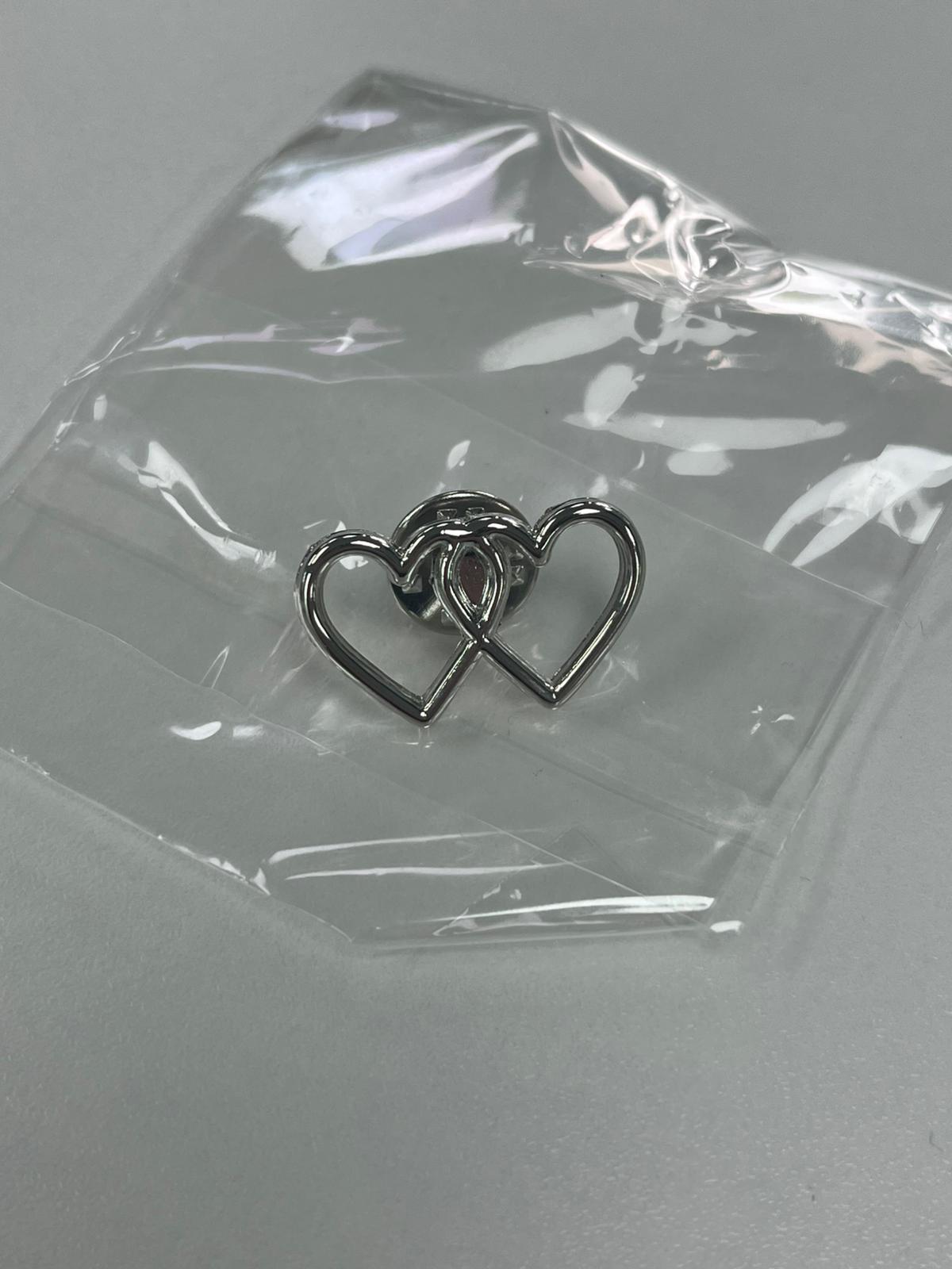 Silver Hearts Pin Badge